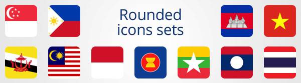Rounded ASEAN icons sets