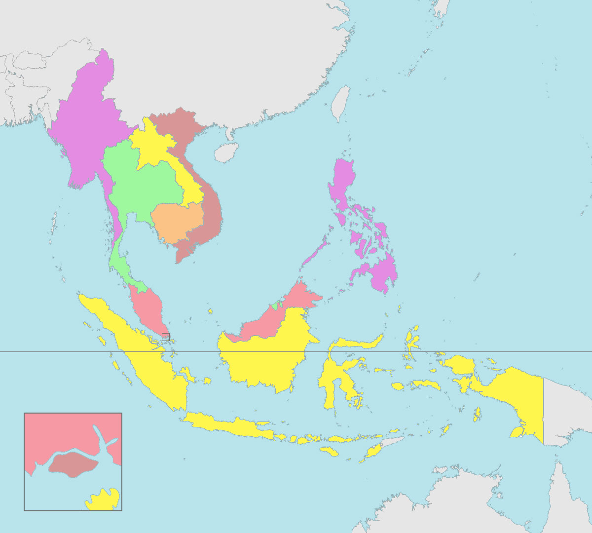 Blank Outline Maps Asia With Capitals 27