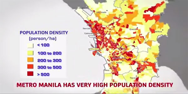 Population density in Metro Manila