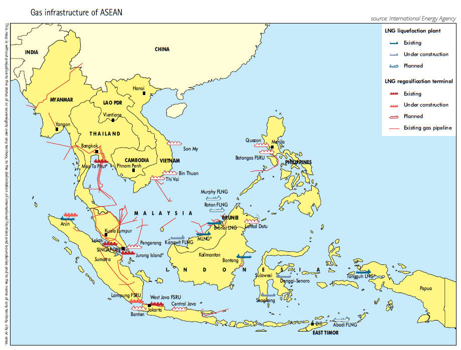 Gas infrastructure of ASEAN