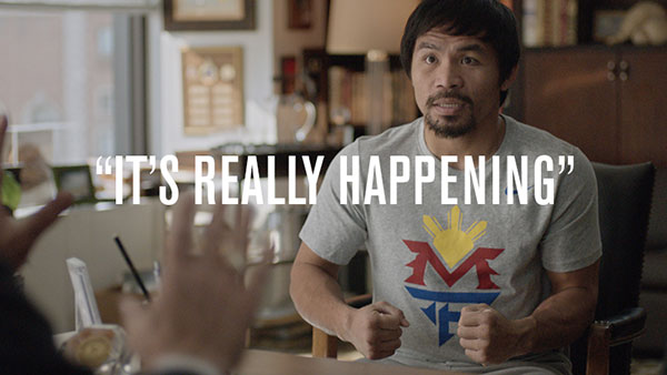 Manny Pacquiao in a commercial for Foot Locker