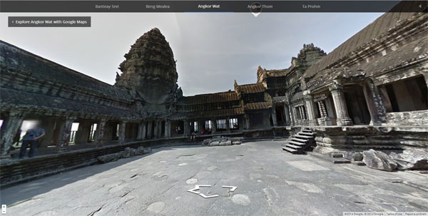 View of Angkor Wat in Google streetview