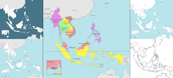 Map Of Asean Countries 8 Free Maps Of Asean And Southeast Asia - Asean Up