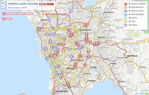 Traffic infographic on Open Data Philippines