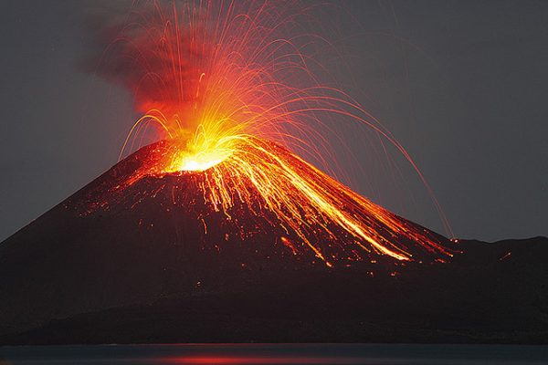 Volcano in Ujung Kulon National Park, Banten and Lampung, Indonesia