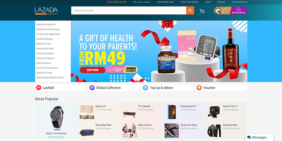 Lazada Malaysia website