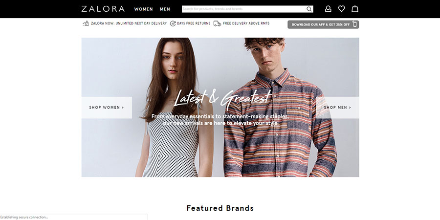 Zalora Malaysia website