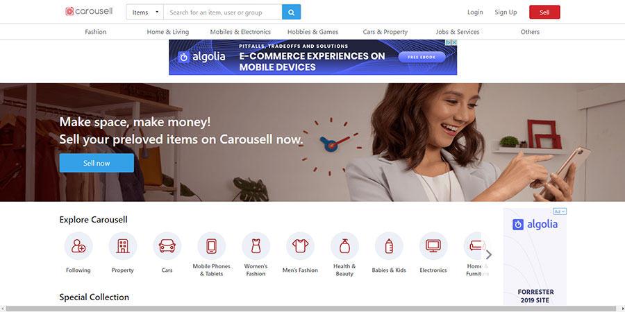 Carousell Philippines website