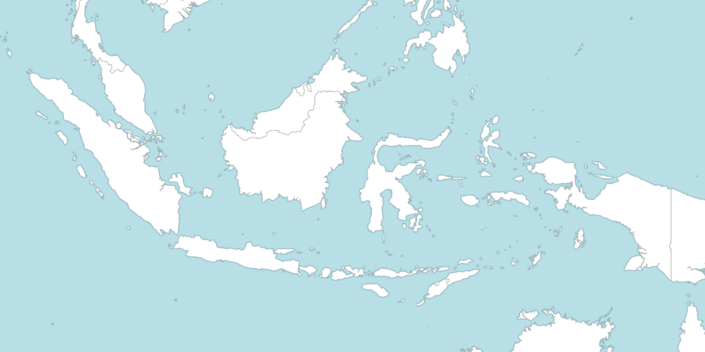 Large Indonesia blank map with countries borders