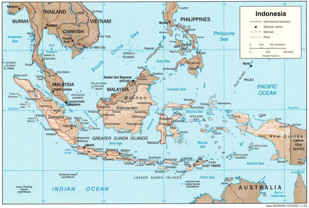 Physical map of Indonesia (2002)