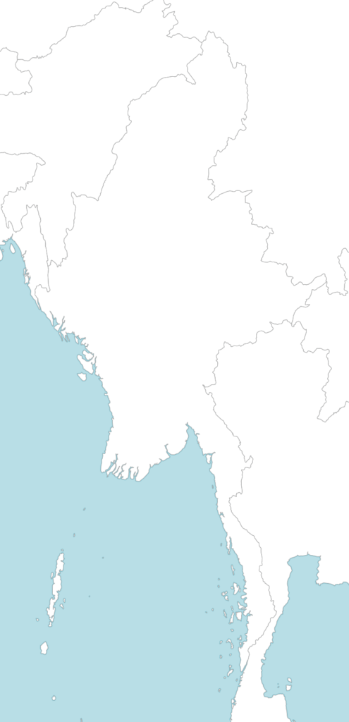 Large Myanmar blank map with countries borders