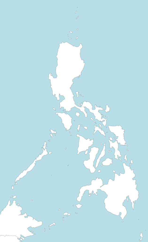 Large Philippines blank map with countries borders