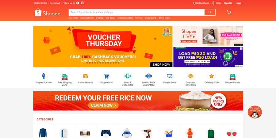 Shopee Philippines website