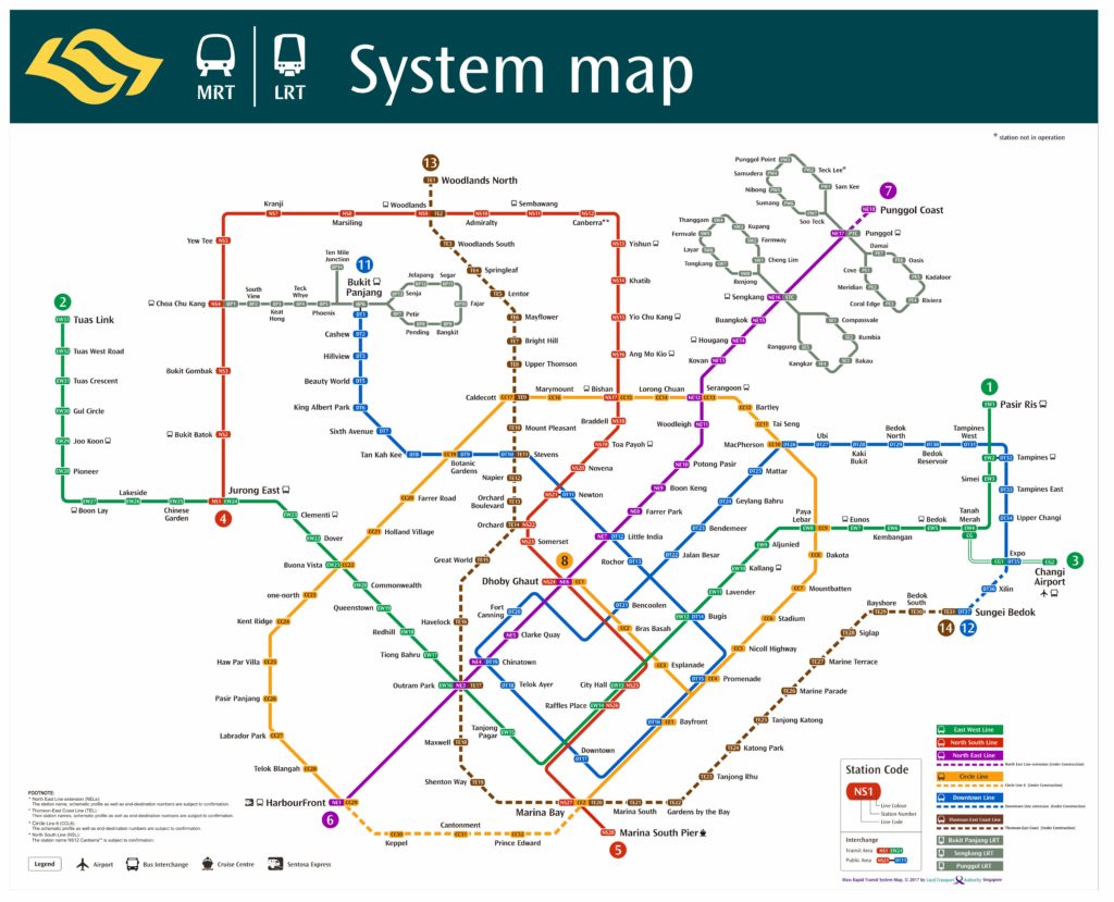 Singapore Mrt Map 2019 Pdf 4 Free Maps Of Singapore - Asean Up