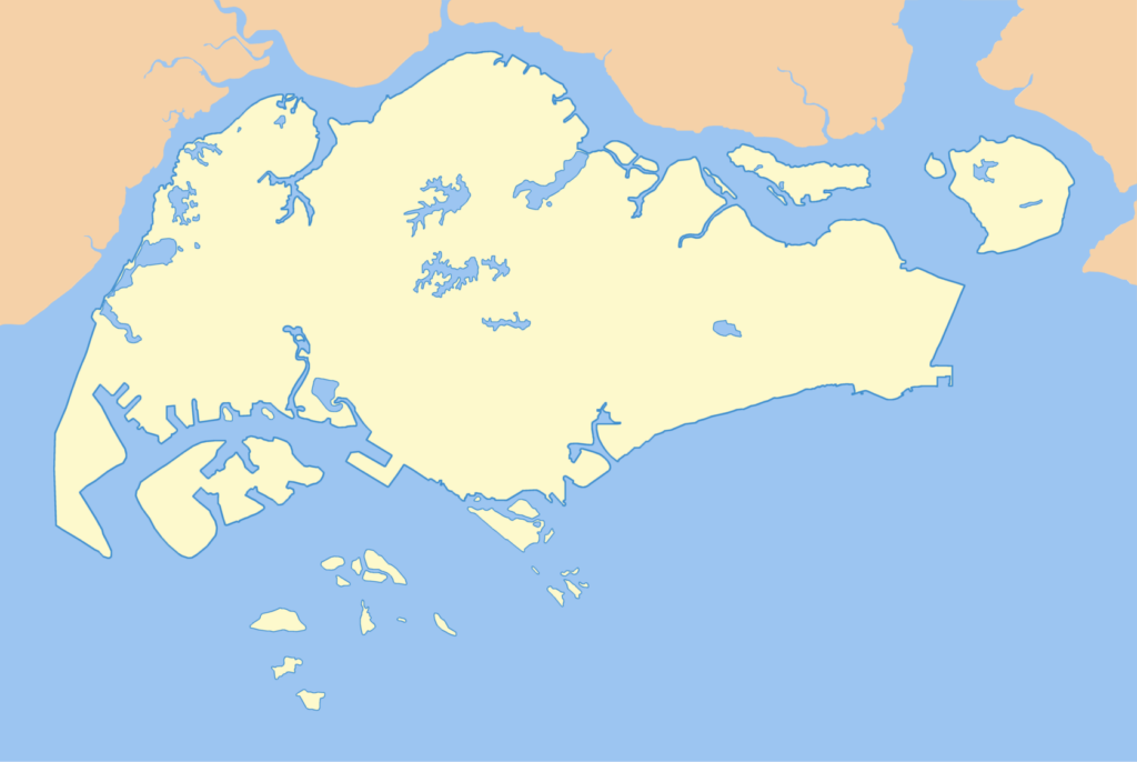 Large Singapore blank map