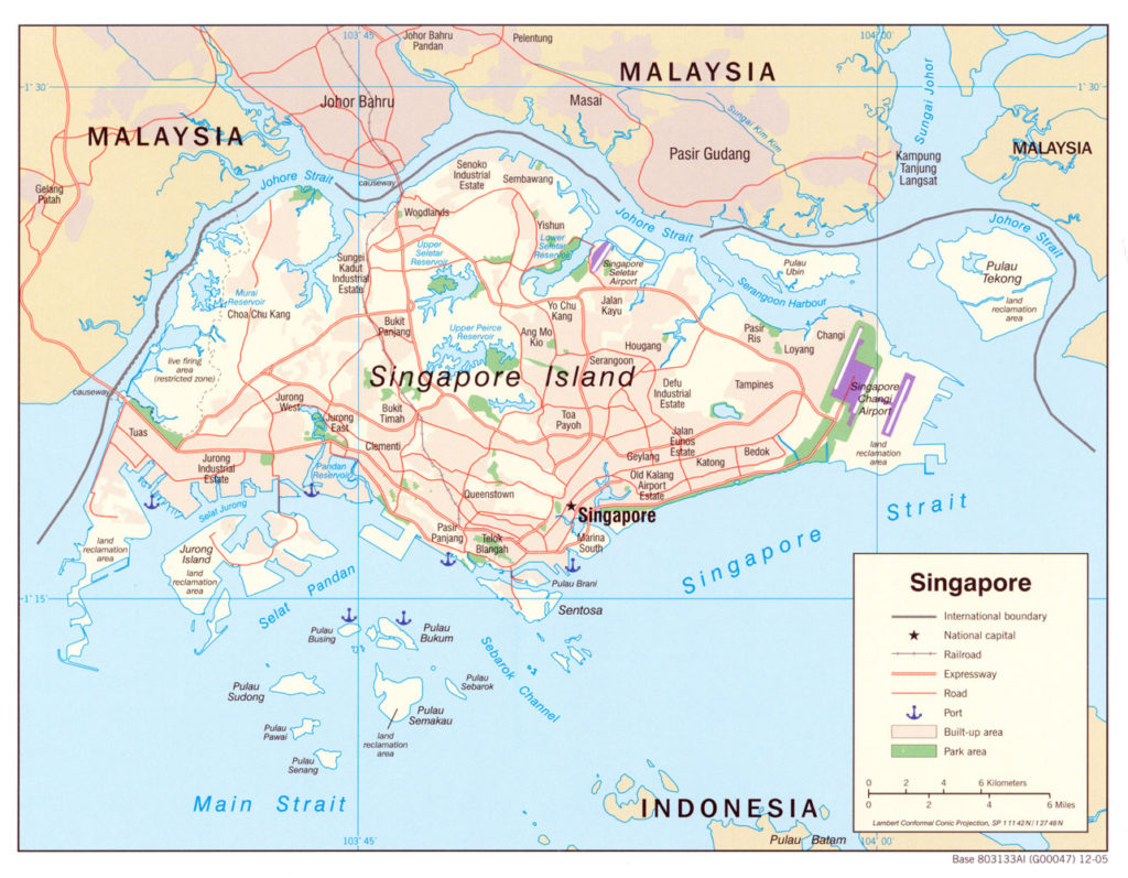 Political map of Singapore 2005