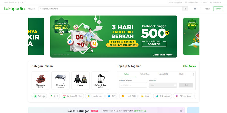 Tokopedia website