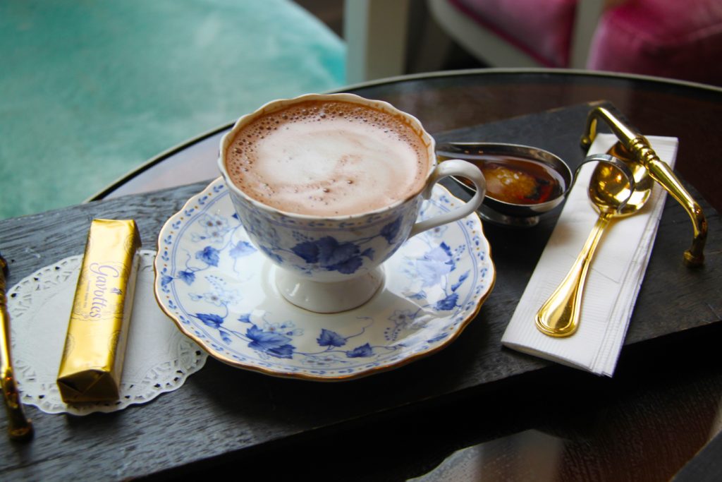 Cappucino with luxury accessories