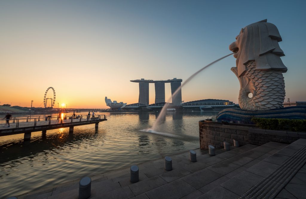 Merlion and Marina Bay