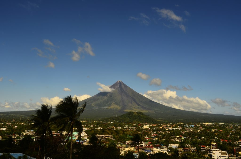 mountain with clouds