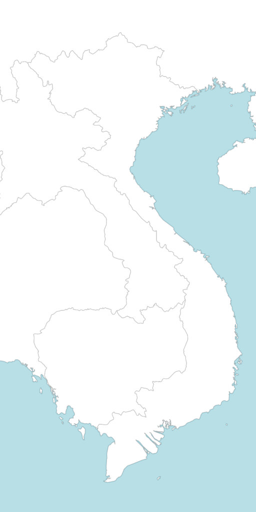 Large Vietnam blank map with countries borders