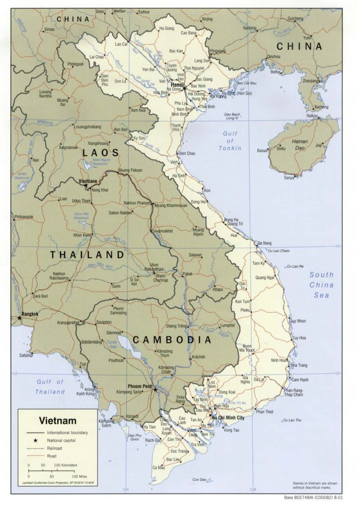 Political map of Vietnam 2001