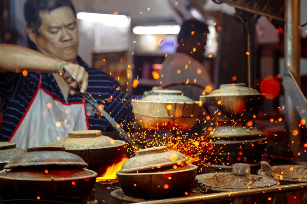 Malaysian man cooking