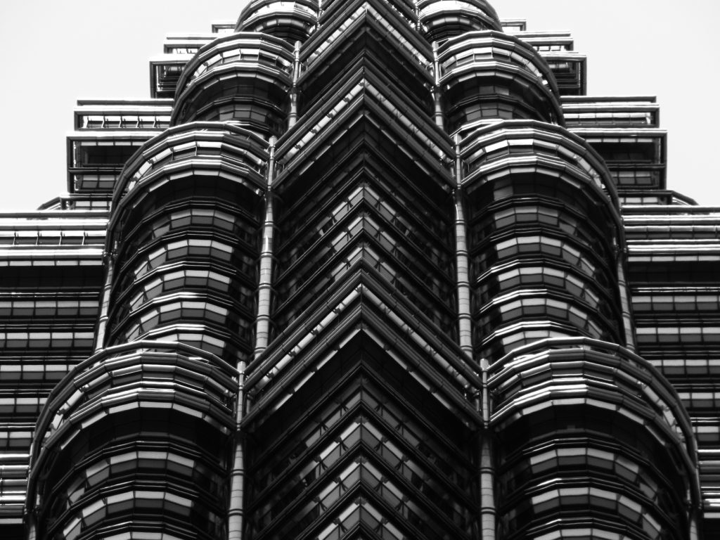 detailed view of one Petronas tower