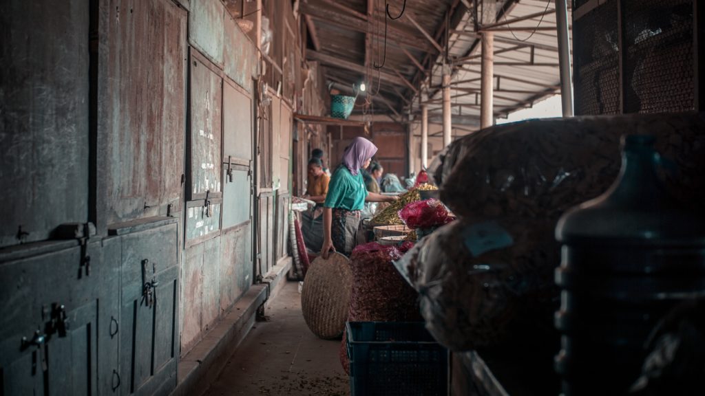 muslim woman at a market